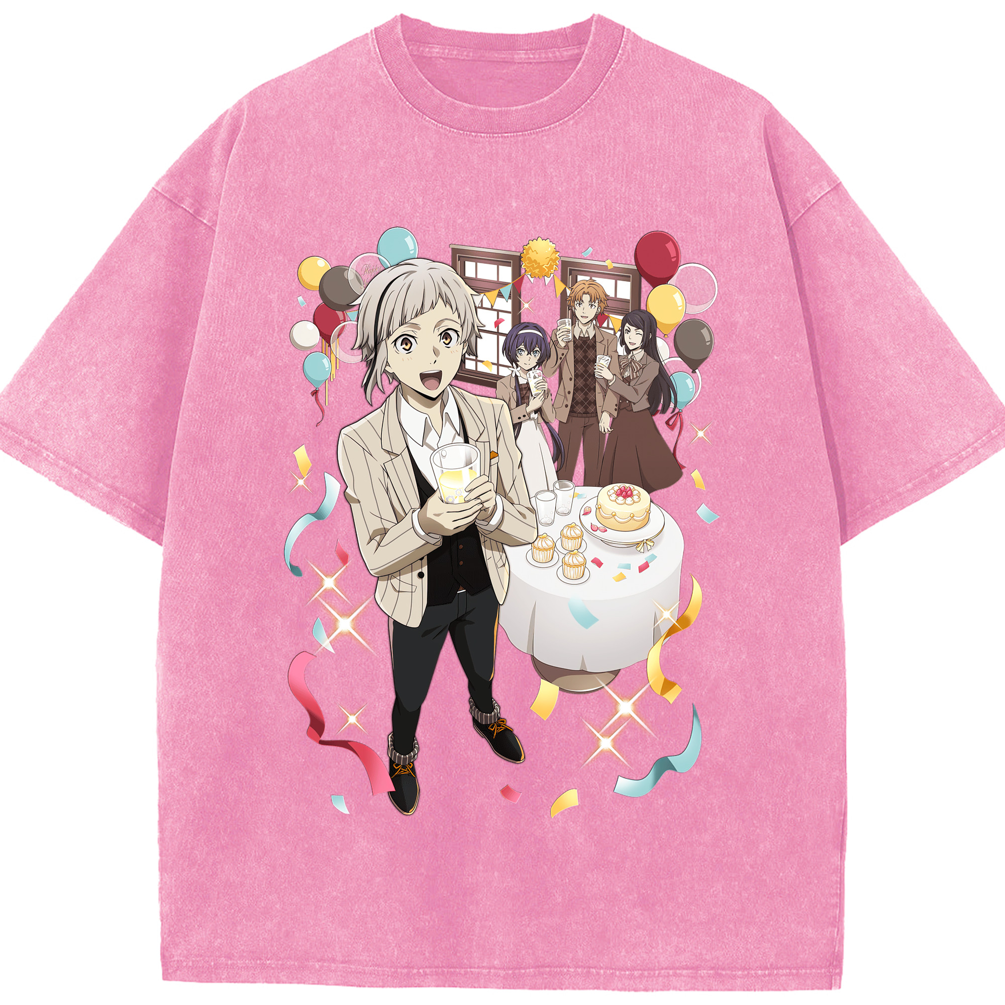 （画像用） 文豪ストレイドッグス Bungo Stray Dogs 綿100% ヴィンテージ風 半袖Tシャツ（フロントプリント）